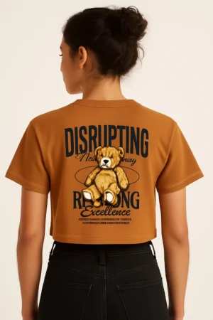 Teddy Graphic Crop Tee