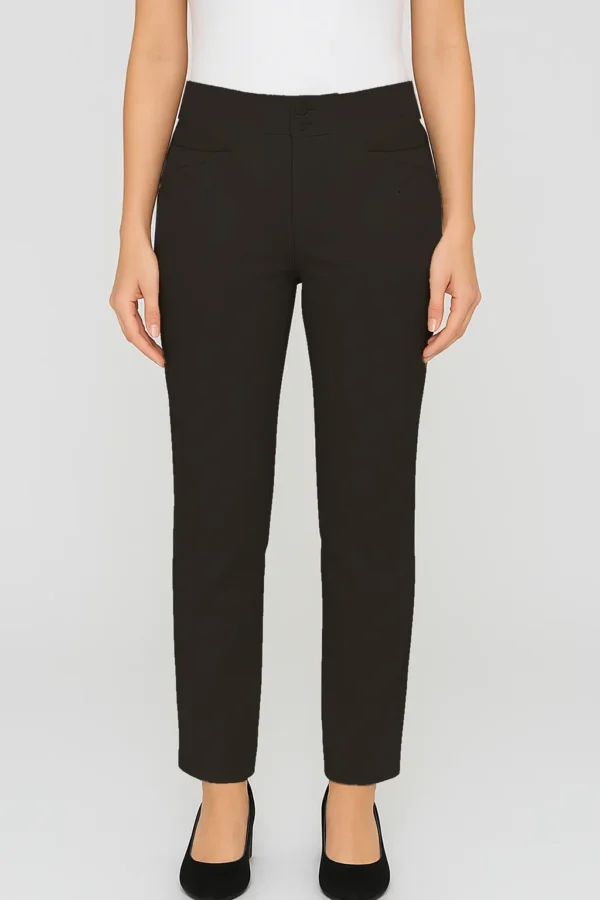 LUXE CROSS WAIST PANTS BLACK