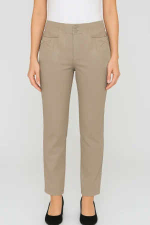 LUXE CROSS WAIST PANTS IVORY