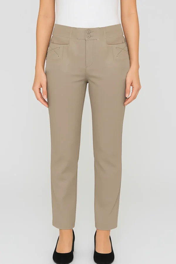 LUXE CROSS WAIST PANTS IVORY